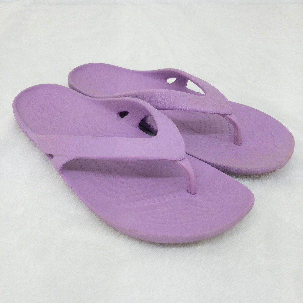 Crocs Kadee II Flip Flop Womens 7 Purple Sandal Lightweight Comfort Casual